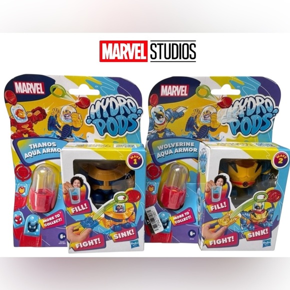 Marvel Hydro Pods Wolverine and Thanos Aqua Armor  - Set of 2 NIB - Picture 1 of 4